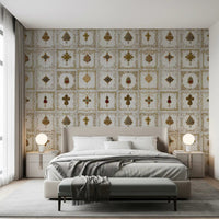 Repeating baroque squares of the Jeweled Elegance Pattern Wall Mural., GD8993