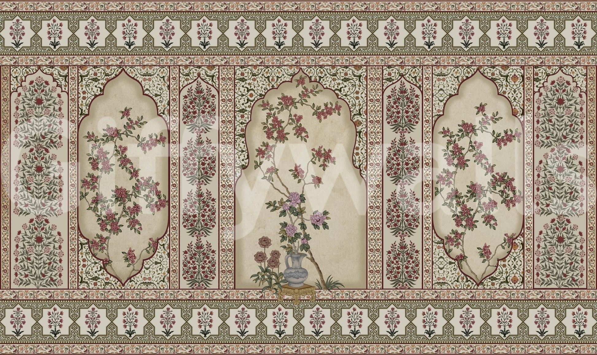 The style is a soft-focus illustration or a painterly design.

