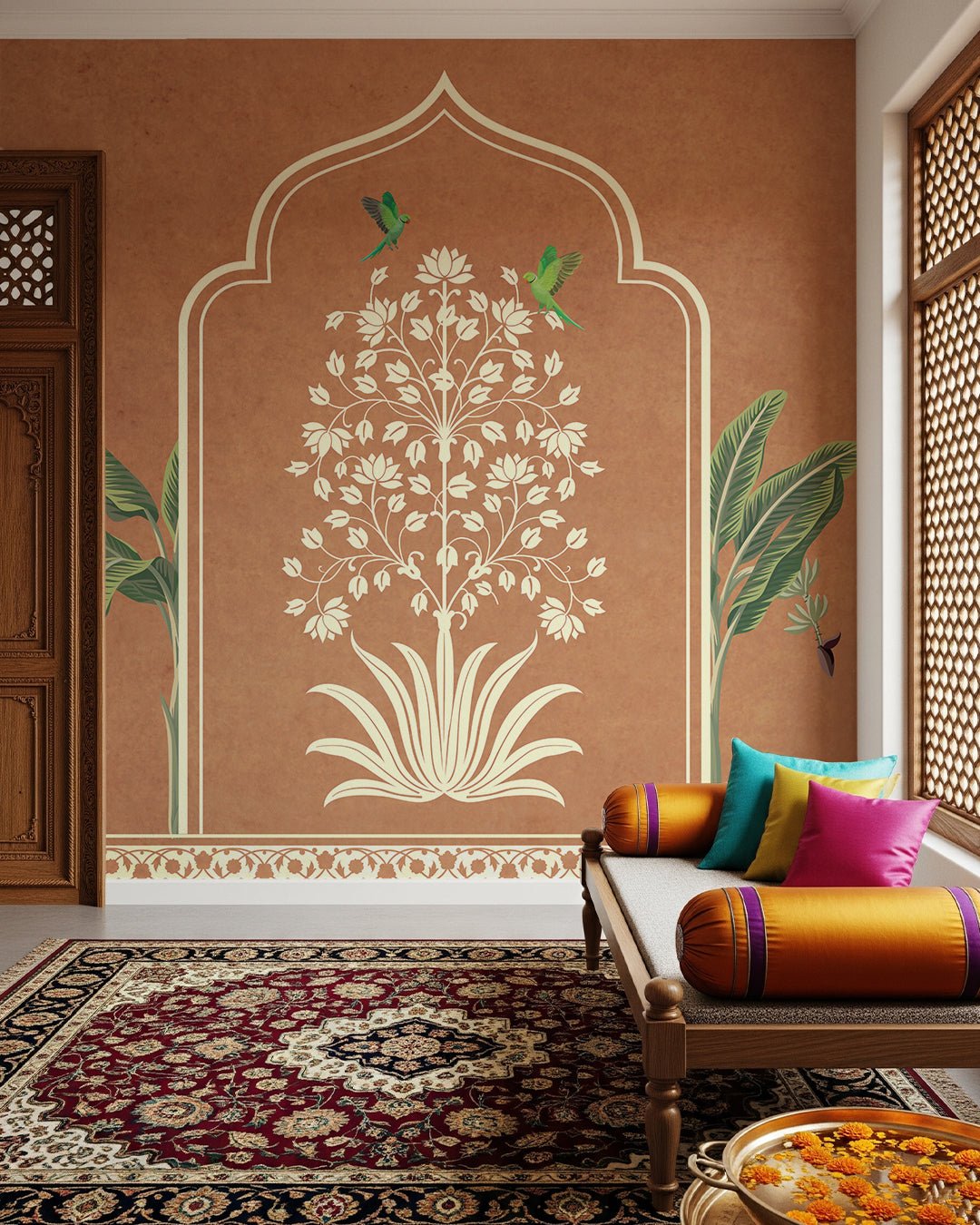 Jharokha Madhuban Bloom Wall Mural D325