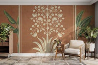 Traditional jharokha with white flower tree

