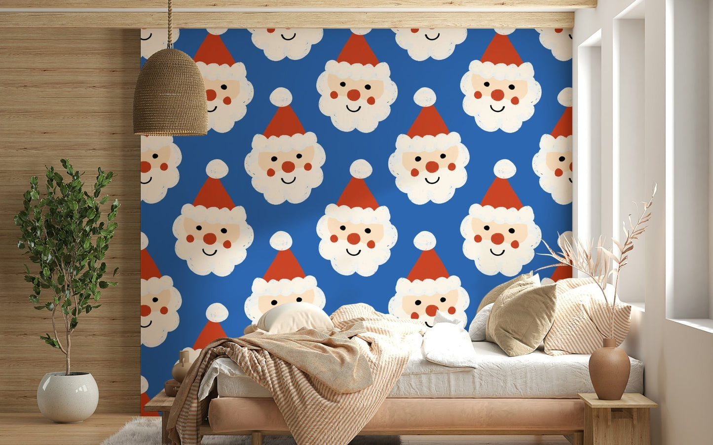 Playful Christmas icon on a delightful peel and stick wallpaper.