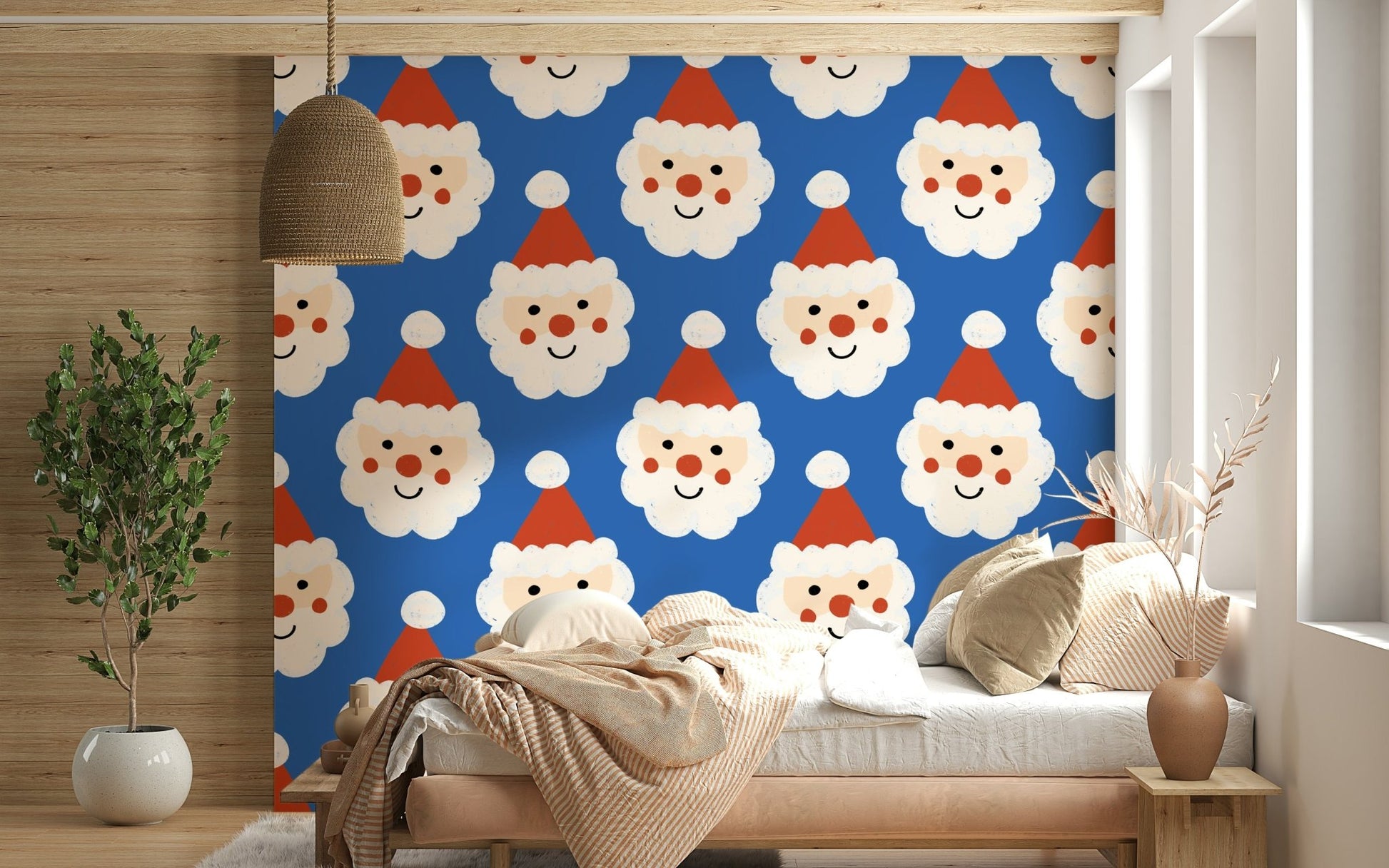Playful Christmas icon on a delightful peel and stick wallpaper.