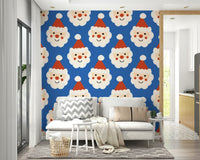 Jolly Holiday pattern with simple, sweet Santa expressions wallpaper.