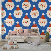 A cheerful Santa motif for wallpaper for walls decoration.
