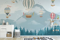Jolly Hot Air Balloons Kids Room Wallpaper Mural - Giffywalls A173