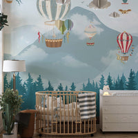 Jolly Hot Air Balloons Kids Room Wallpaper Mural - Giffywalls A173