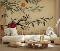 Delicate scenic depth and monochrome color in the Joseon era style Tranquil mind Wall Mural.
