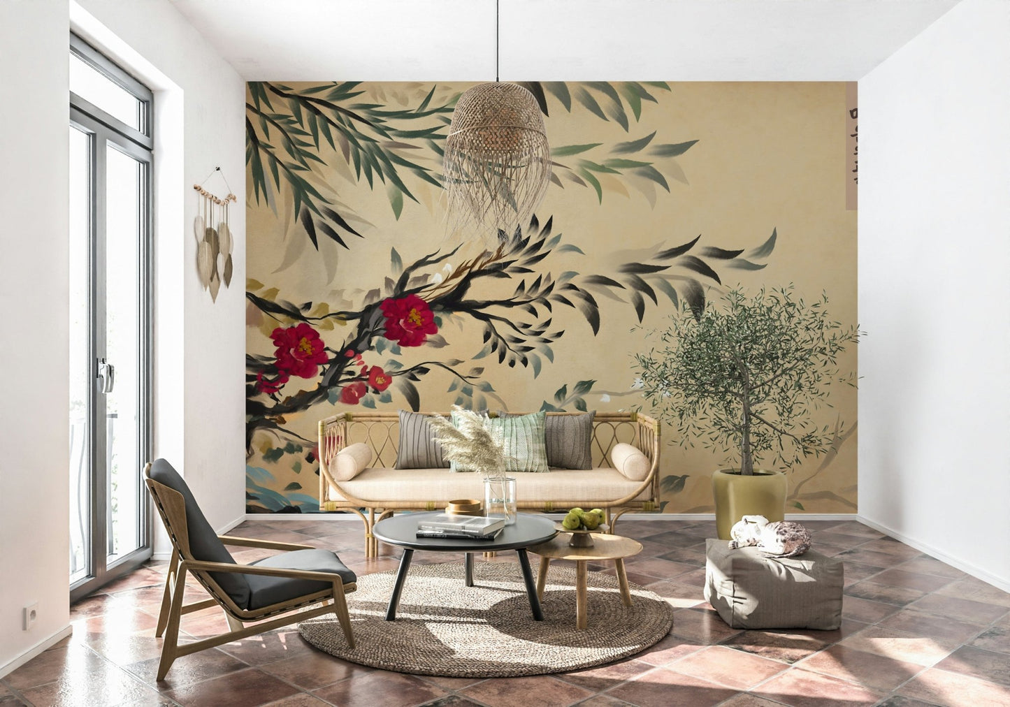 Soft, traditional Korean art elements in the peaceful Joseon era style Tranquil mind Wall Mural.