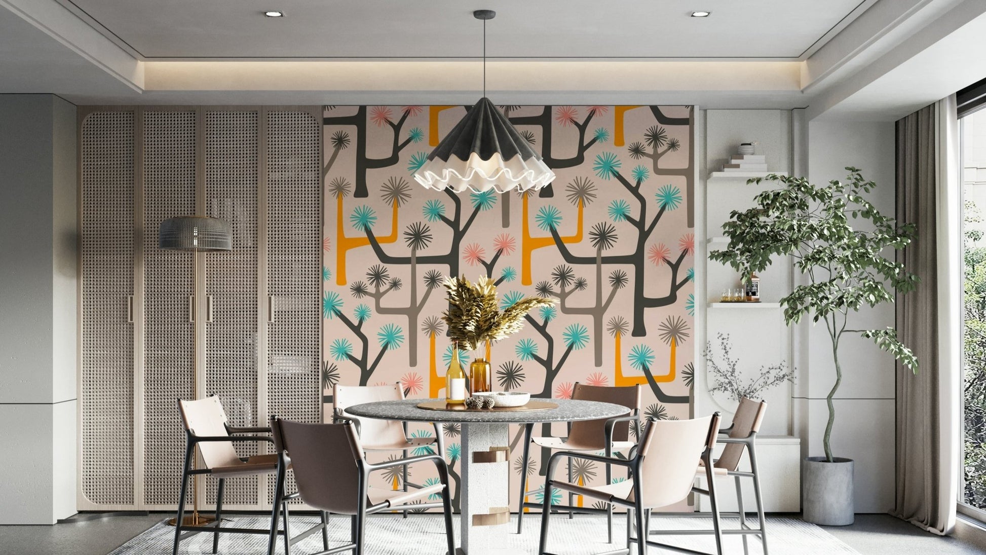 Mid-century modern geometric pattern.

