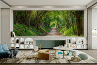 A graceful nature landscape wall mural in soft tones.

