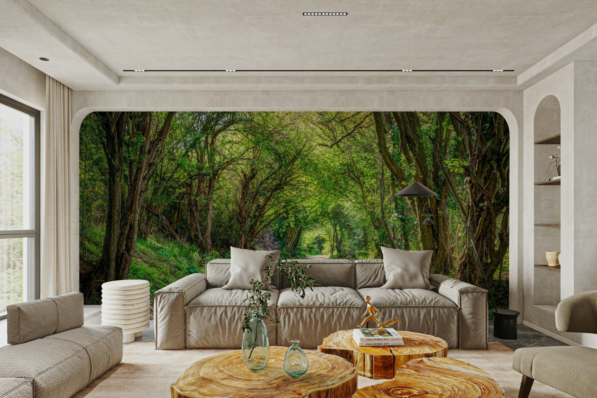 An artistic landscape mural for home decor.

