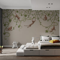 Joyful Monkey Nursery Wallpaper - Giffywalls C430