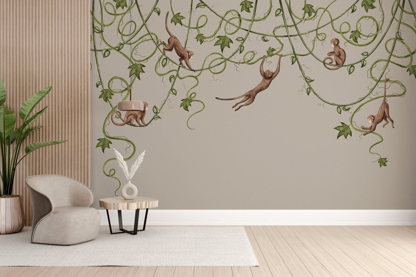 Joyful Monkey Nursery Wallpaper - Giffywalls C430
