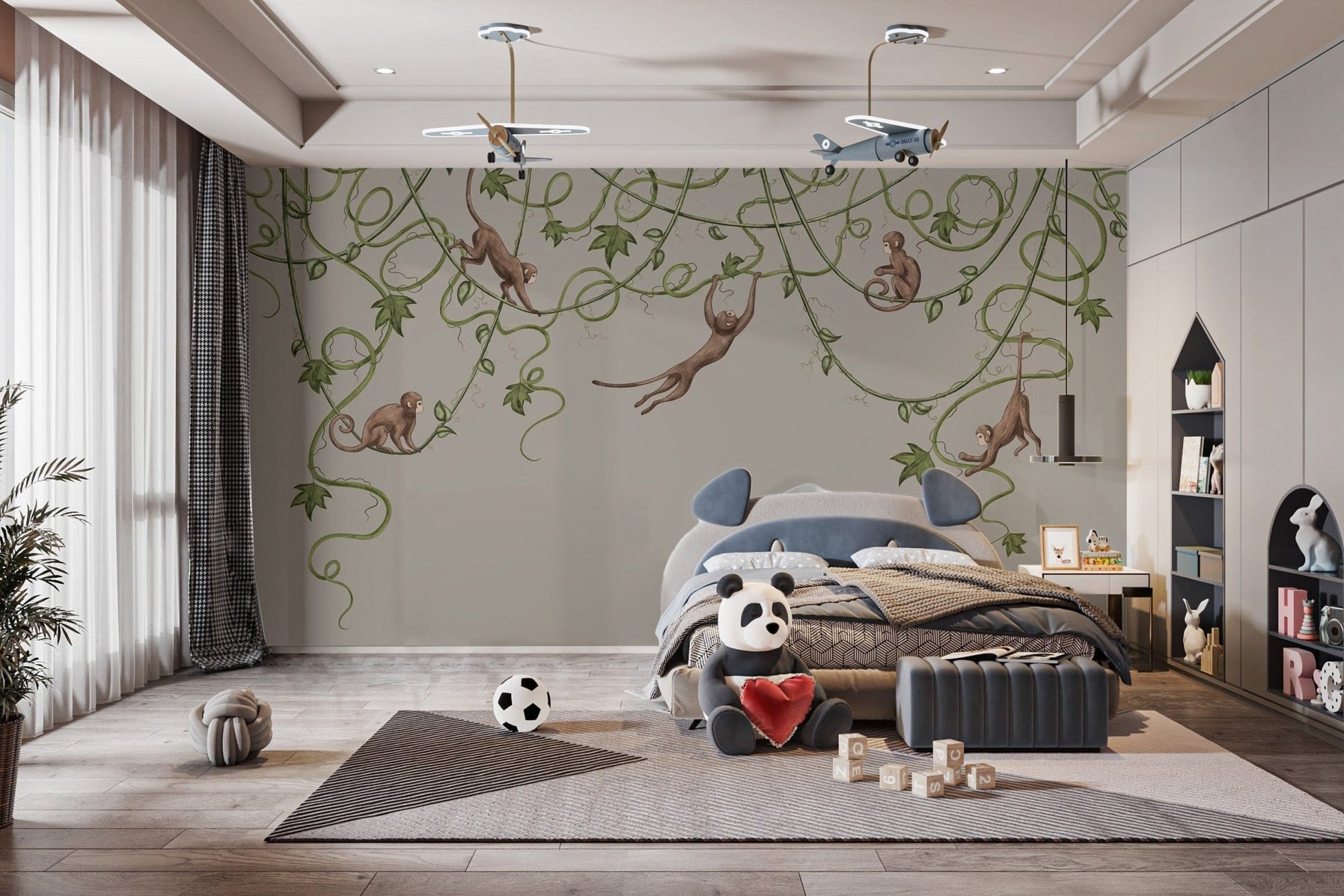 Joyful Monkey Nursery Wallpaper - Giffywalls C430