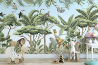 Jungle Adventure Animals Wallpaper Mural - Giffywalls tropical-24