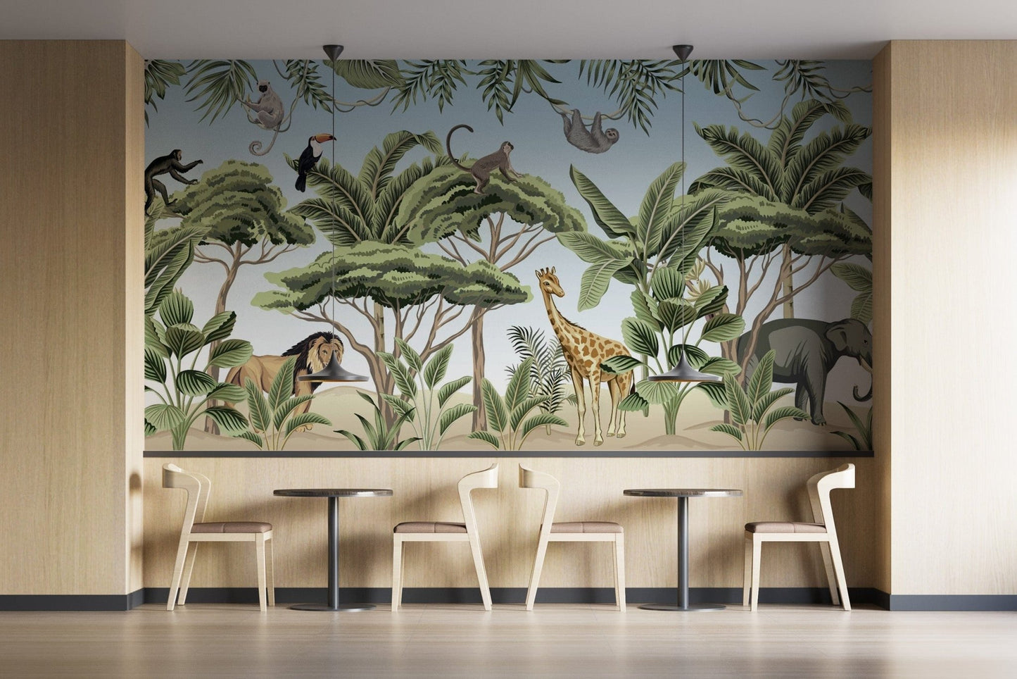 Jungle Adventure Animals Wallpaper Mural - Giffywalls tropical-24