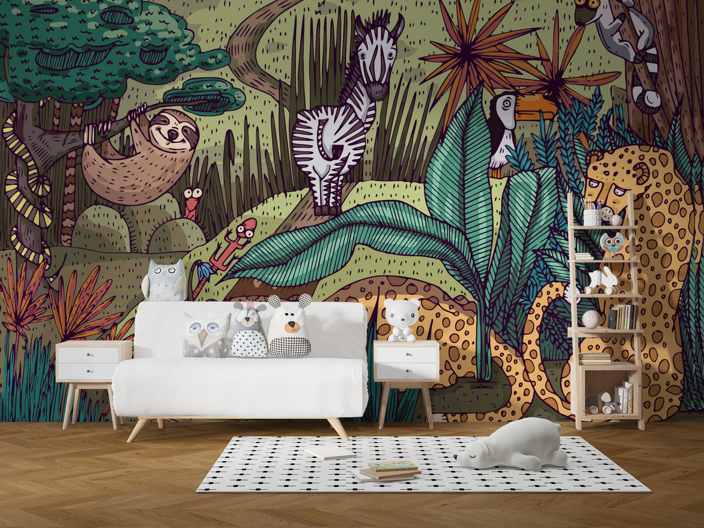 Jungle Animals mural wallpaper