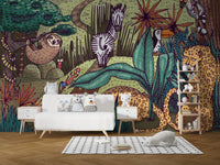 Jungle Animals mural wallpaper