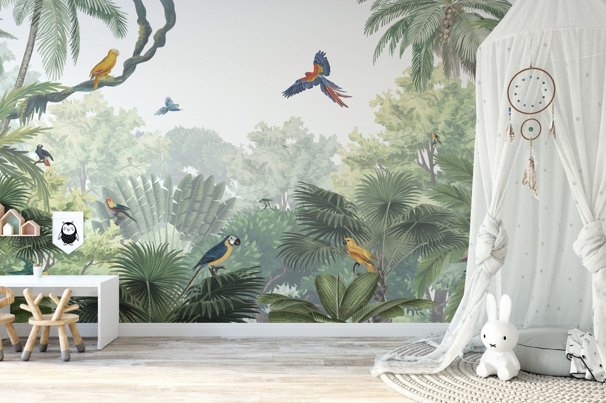 Tropical jungle canopy wallpaper for a natural serene vibe KB14