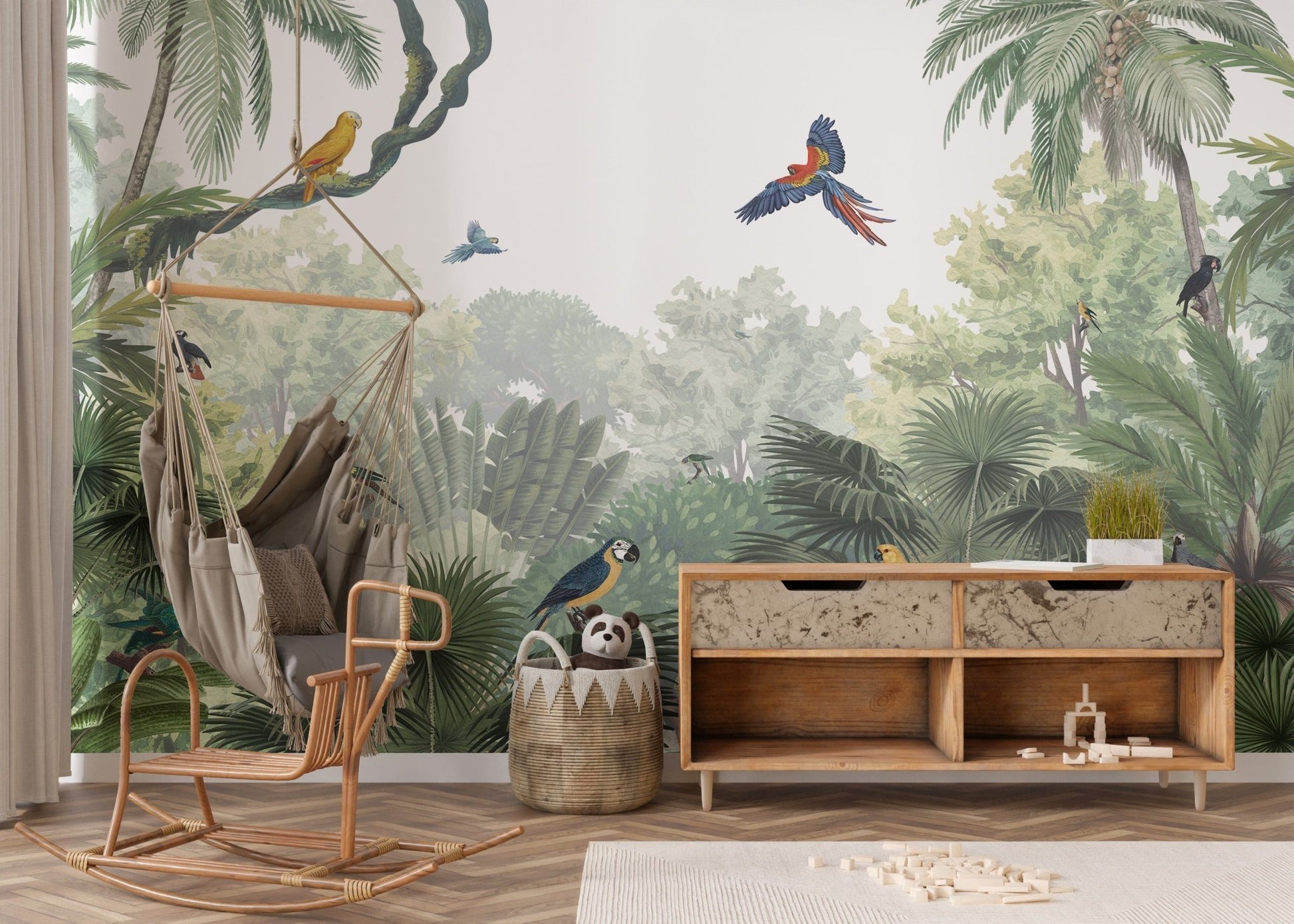 Canopy Jungle Natural Tropical Wallpaper Mural - Giffywalls KB14