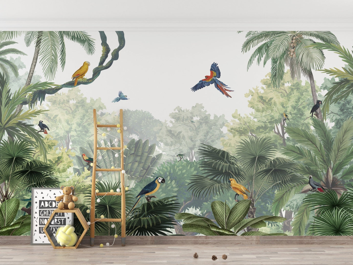 Canopy Jungle Natural Tropical Wallpaper Mural - Giffywalls KB14