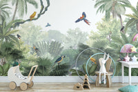 Tropical wallpaper mural showcasing lush jungle canopy KB14
