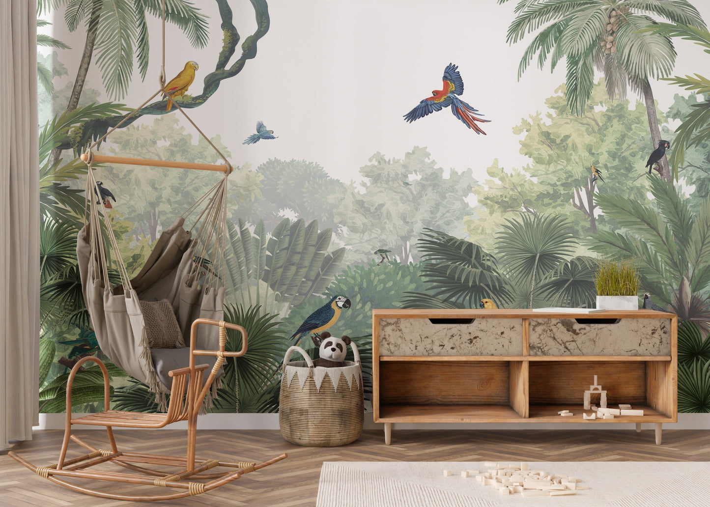 Canopy Jungle Natural Tropical Wallpaper Mural - Giffywalls