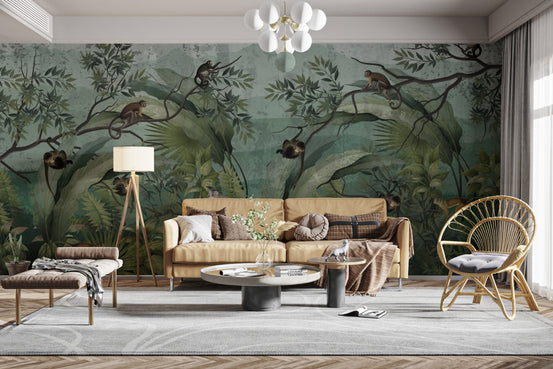 Jungle Canopy Monkey Wallpaper design
 B763