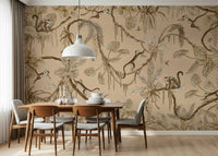 Jungle Escapade Wall Mural enhances a bright nursery setting.