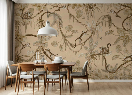 Jungle Escapade Wall Mural enhances a bright nursery setting., GD6274