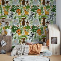 An artistic soft focus mural on minimalist wallpaper.
