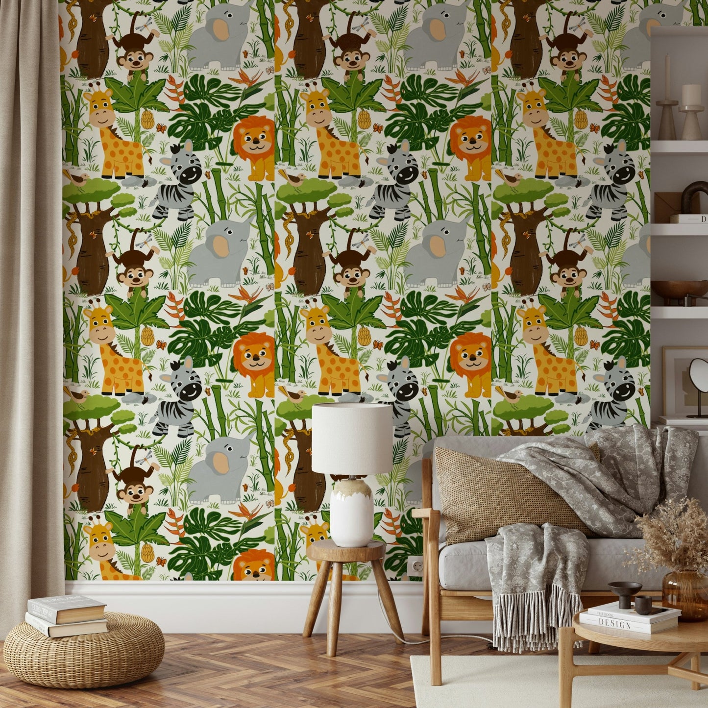 A serene flowing design wall mural for contemplative decor.