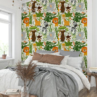 A graceful subtle pattern wall mural in bright, fun tones.