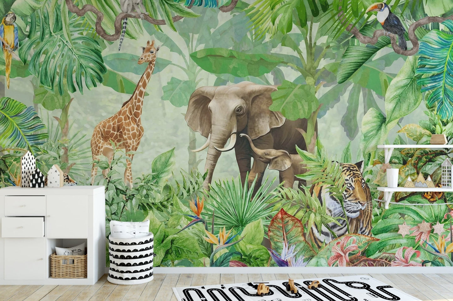 Wildlife Forest Green Color Wallpaper Murals - Giffywalls A447