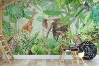 Wildlife Forest Green Color Wallpaper Murals - Giffywalls A447