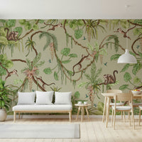 Easy to install peel and stick wallpaper in a small study.
