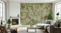 Large-scale tropical pattern shown in a commercial space.