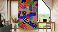 Eccentric Jungle Jive design, bonkers shapes, wallpaper for walls.