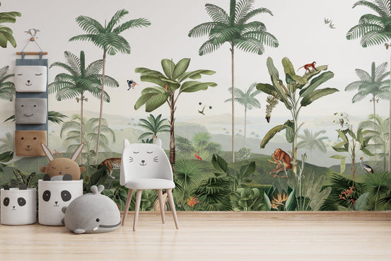 Thrilling Tropics wallpaper with lush jungle and wildlife KB50