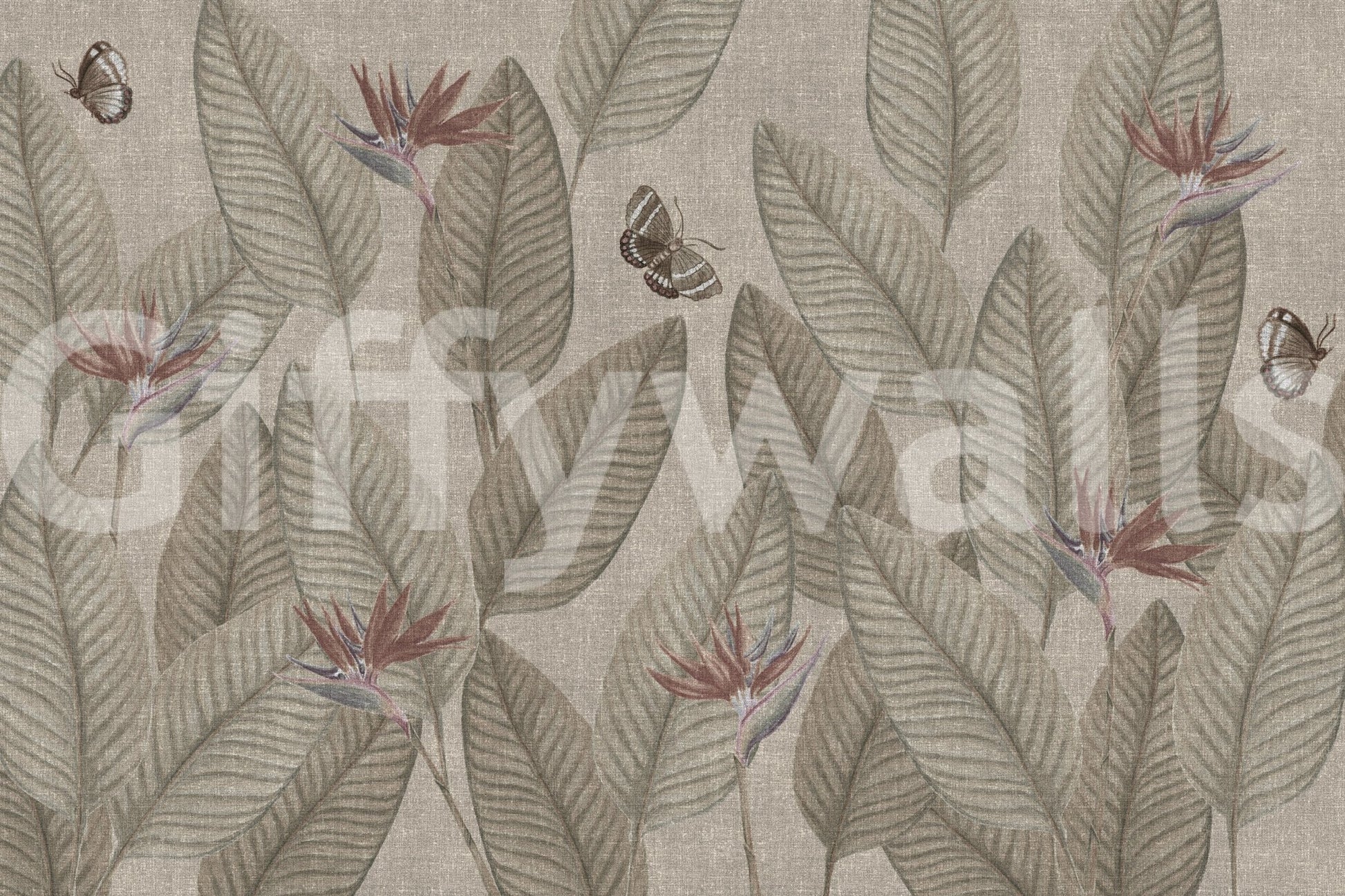 Elegant nature-themed wallpaper, a tranquil statement piece for your room.
