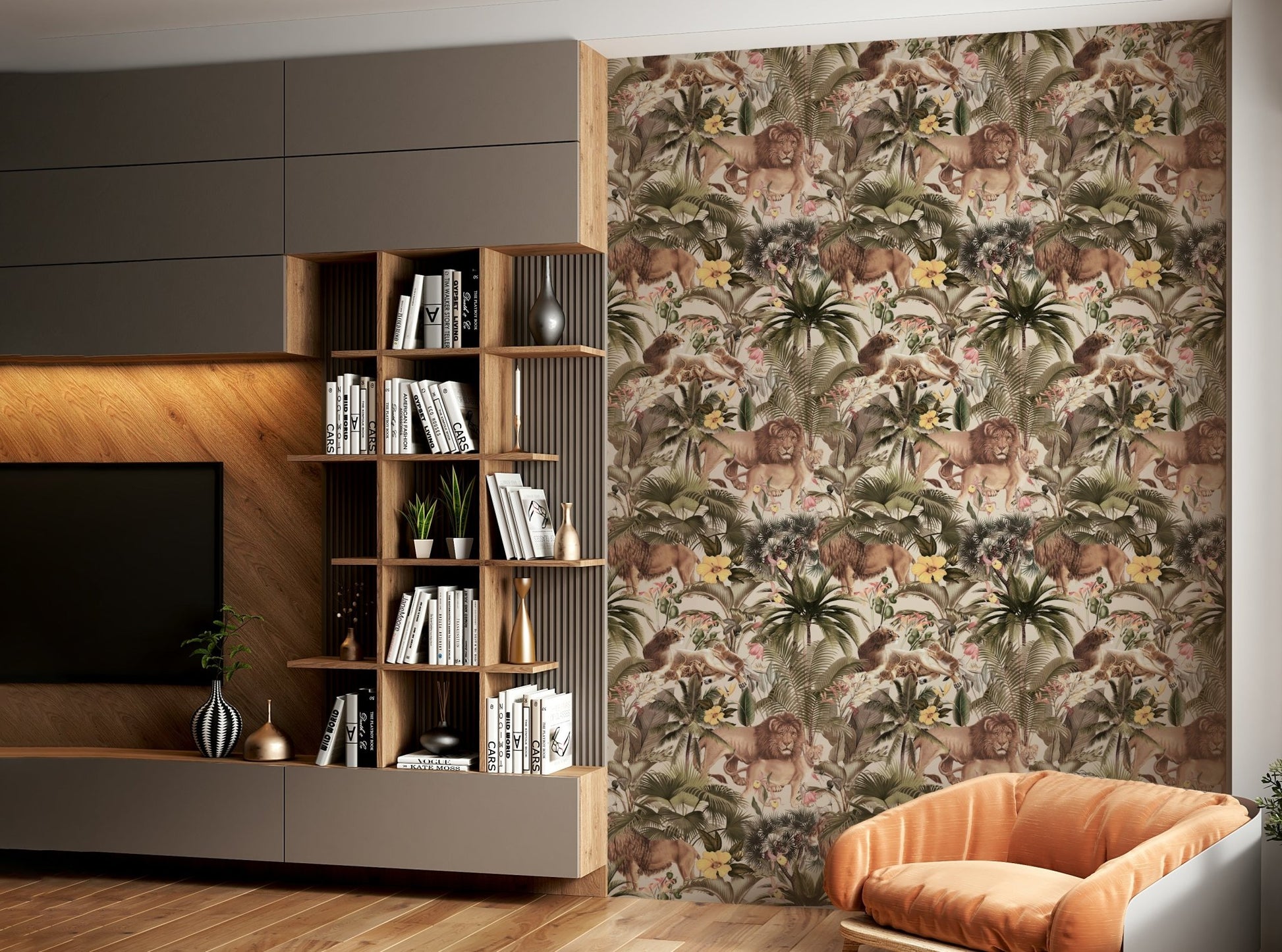 Lush and vibrant Jungle Majesty Wallpaper for wall styling.

