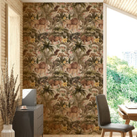 Jungle Majesty Wallpaper with vibrant jungle leaf print.

