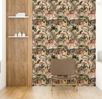 Majestic jungle-inspired wallpaper with bold green shades.

