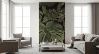 Tropical Midnight wall mural in dark green botanical styling