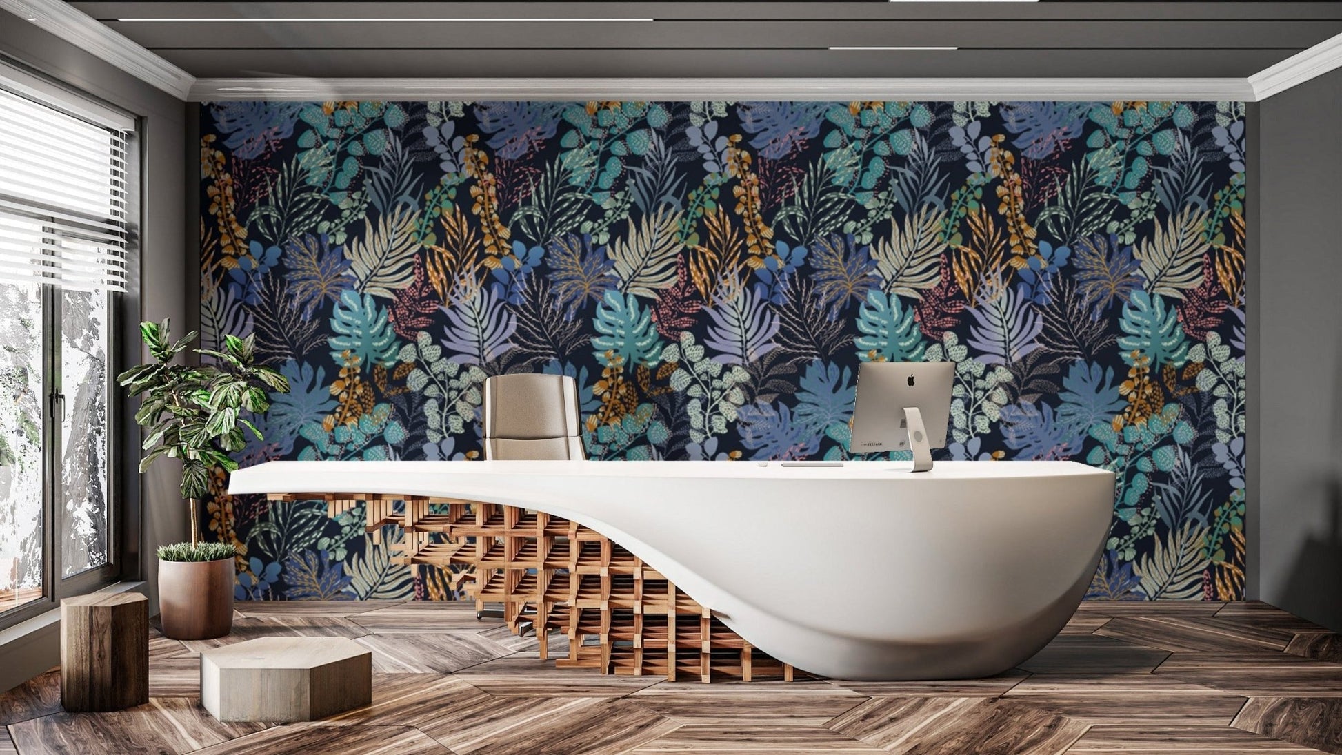 Easy-to-apply jungle night stick-on wallpaper