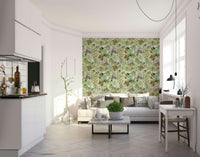 Vibrant jungle wallpaper transforming spaces with luxury vibes.

