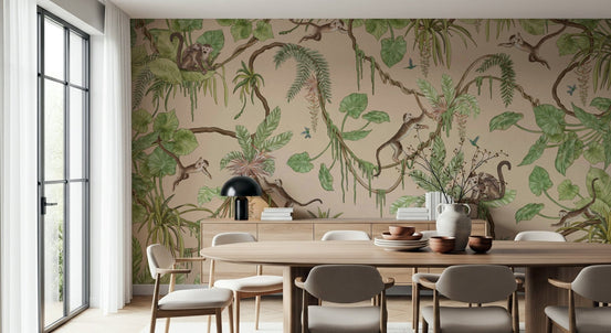 Jungle Playtime Wall Mural in a child's bedroom design., GD6268