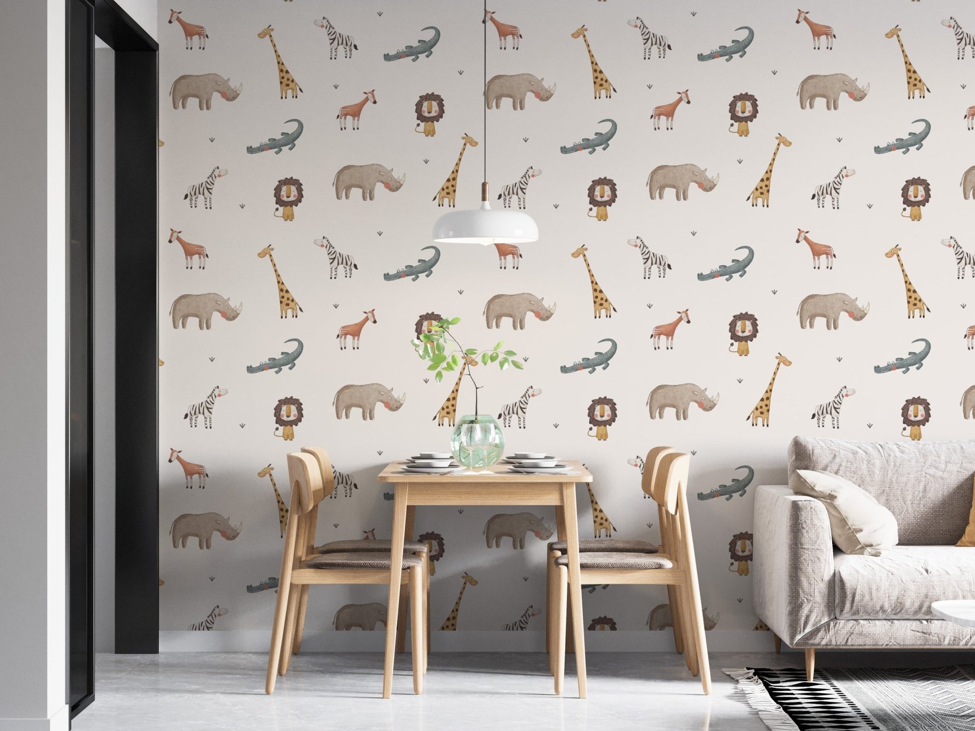 Kids room jungle animal wallpaper
