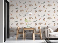 Kids room jungle animal wallpaper
