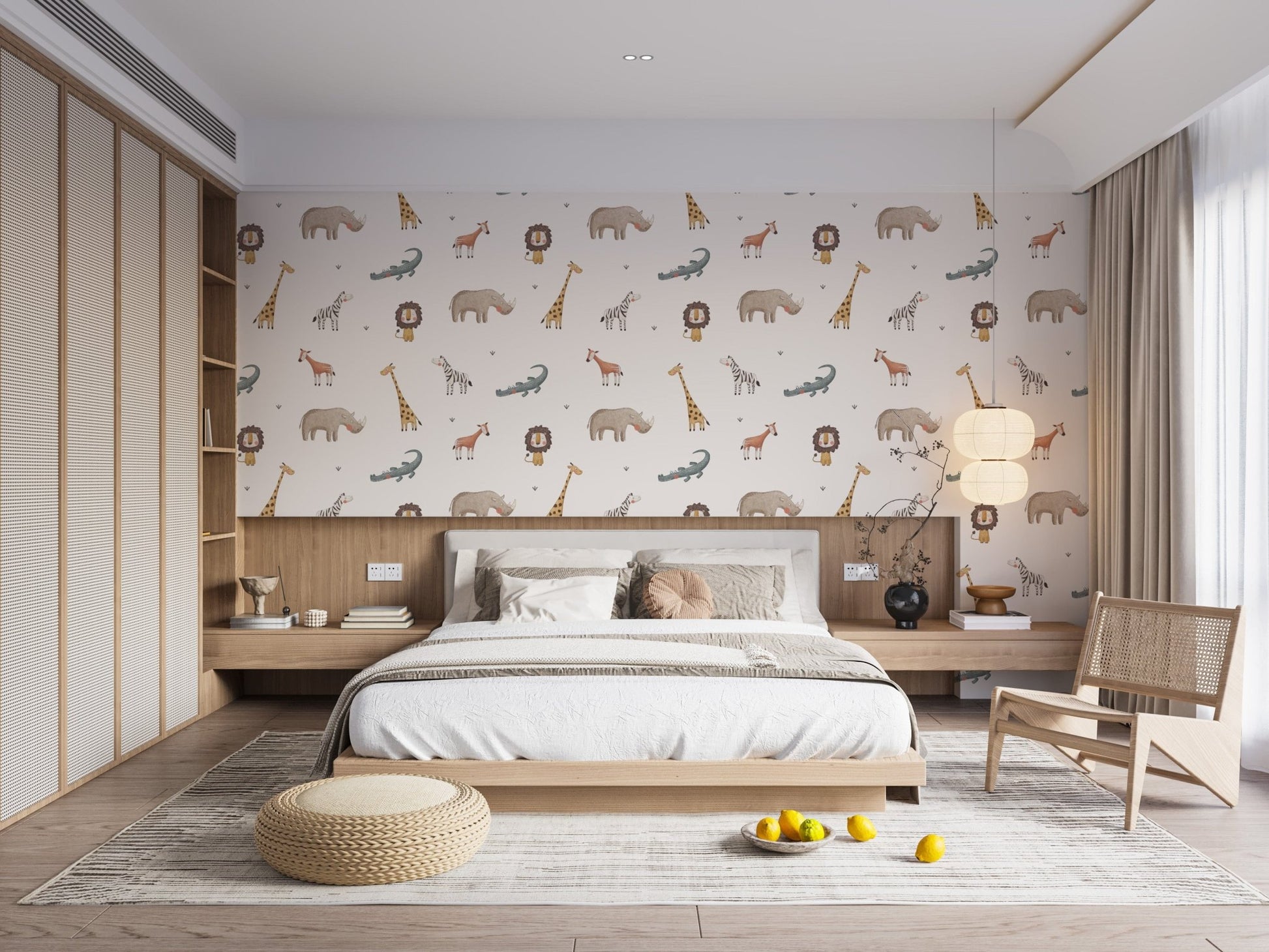 Jungle safari animal wall mural
